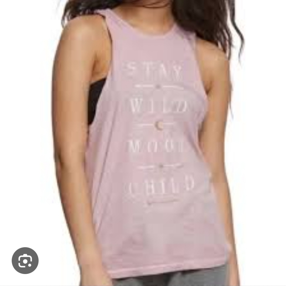 Spiritual Gangster Stay Wild Moon Child Coachella Tank Top, Pink Size Small